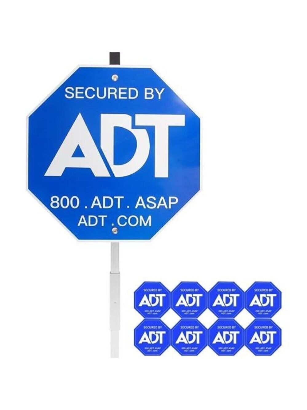 Security Signs & 8 Pcs ADT Window Stickers 28" ADT Yard Sign W/ Aluminum Stake